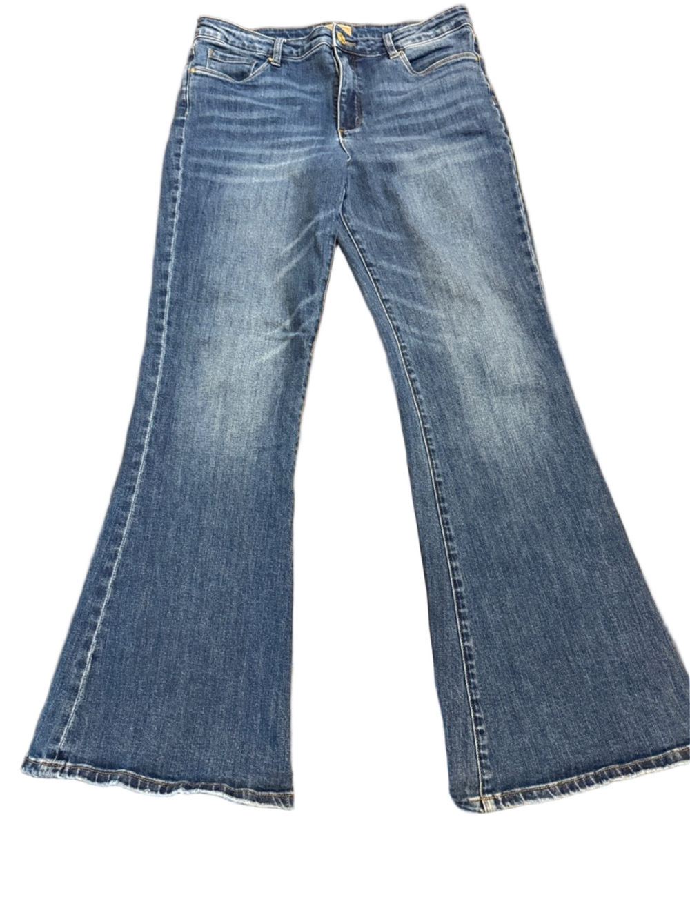 Kut from the Kloth Ana High Rise Fab Ab Medium Blue Flare Jeans Size 12 - Picture 2 of 3